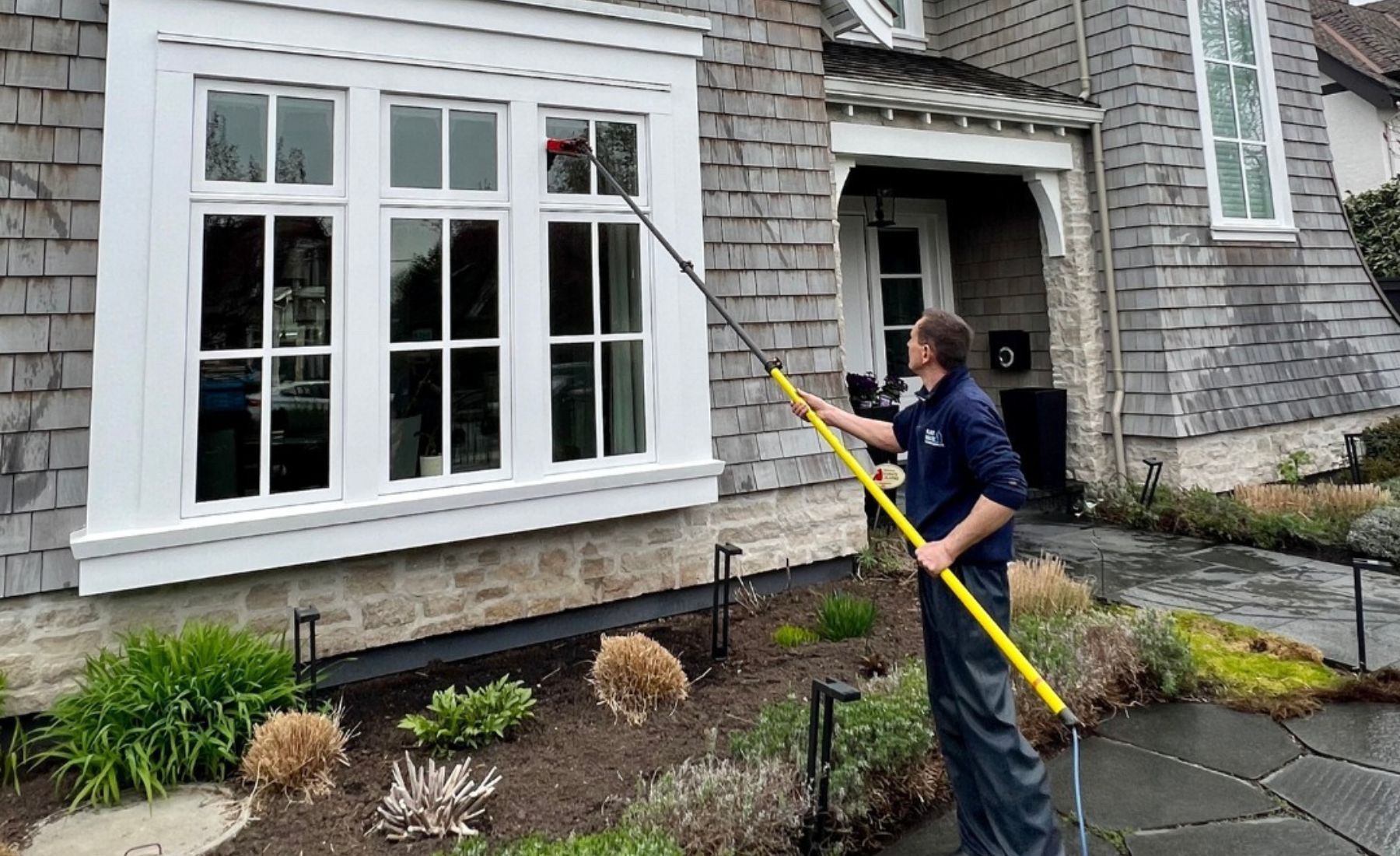 Exterior window cleaning on a Vancouver property